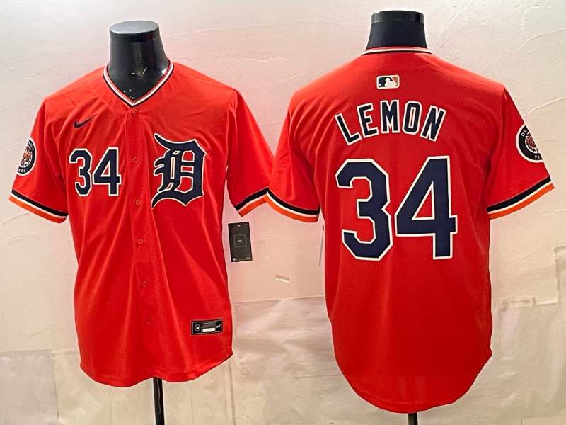 Men Detroit Tigers #34 Lemon orange Game Nike MLB Jersey 2026032004->->MLB Jersey